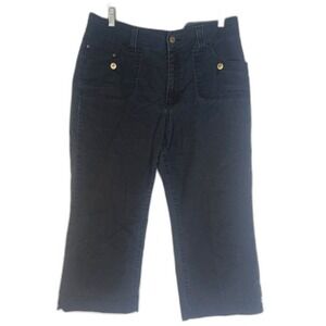 Kikit Jeans Faded Black Cropped Cargo Pants Cotton Size‎ 14 Gorpcore
